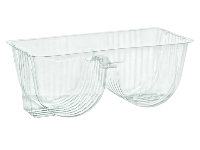 Two Cell Clear Tray Container Packaging, DCP