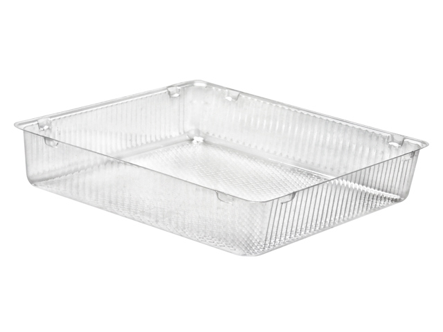 Square Ribbed Clear Tray Container Packaging, DCP